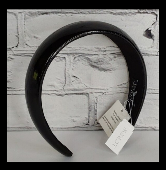 J.CREW OVERSIZED LEATHER HEADBAND PATENT GĹOSSI-PUFF - Picture 14 of 16